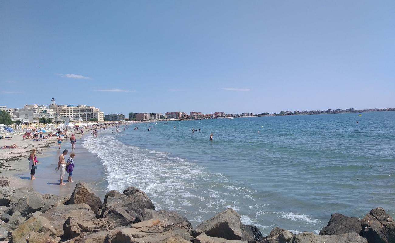 Foto af Pomorie beach South med grå sand overflade