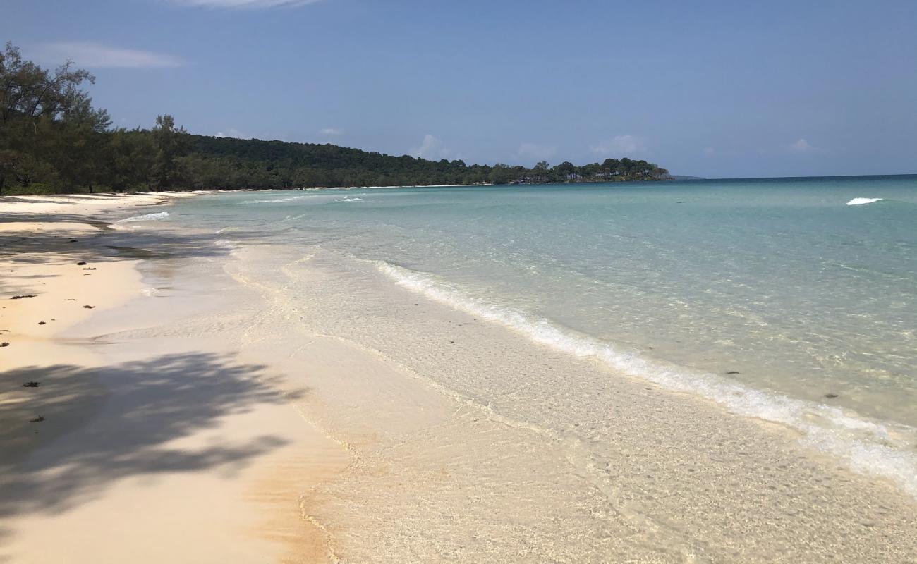 Foto af Clear Water Bay med lys sand overflade