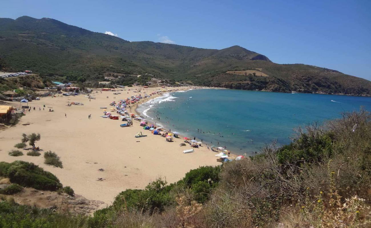 Foto af Plage Djenen El Bey wad bwqrat( La grande Plage ) med gråt fint sand overflade