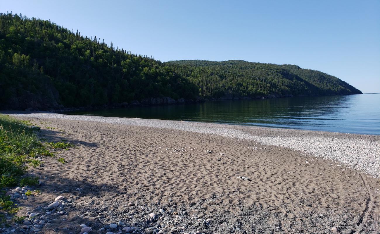 Foto af Schreiber Beach med grå sten overflade