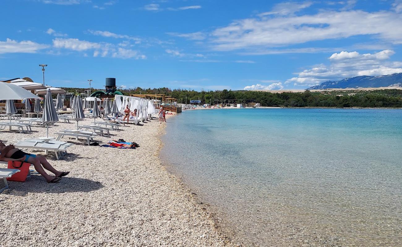 Foto af Zrce beach med let fin sten overflade