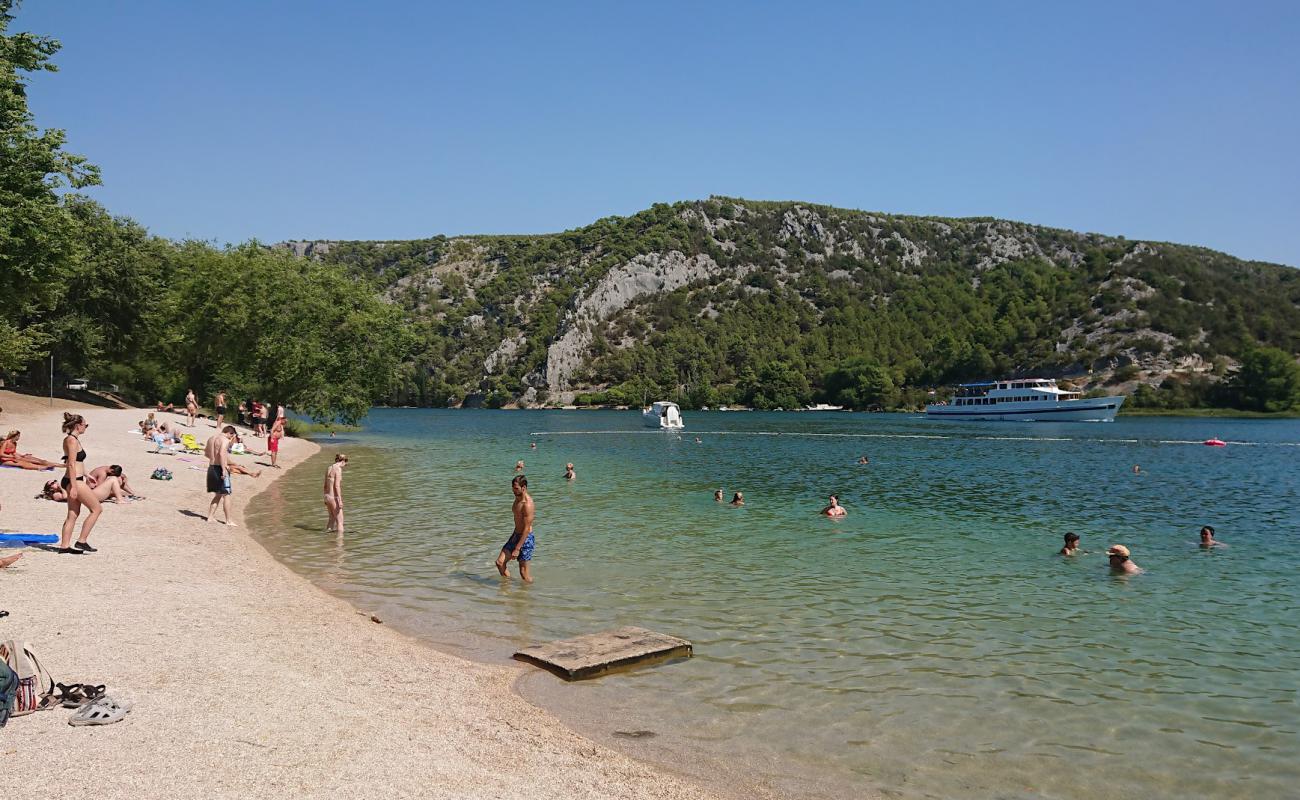 Foto af City Beach Skradin med let fin sten overflade