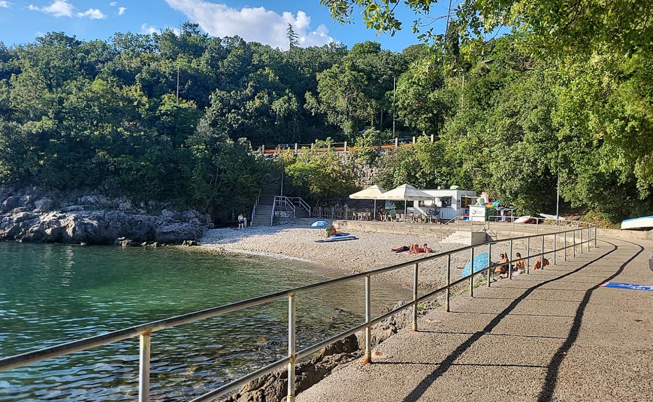 Foto af S Zavoj Beach med grå fin sten overflade