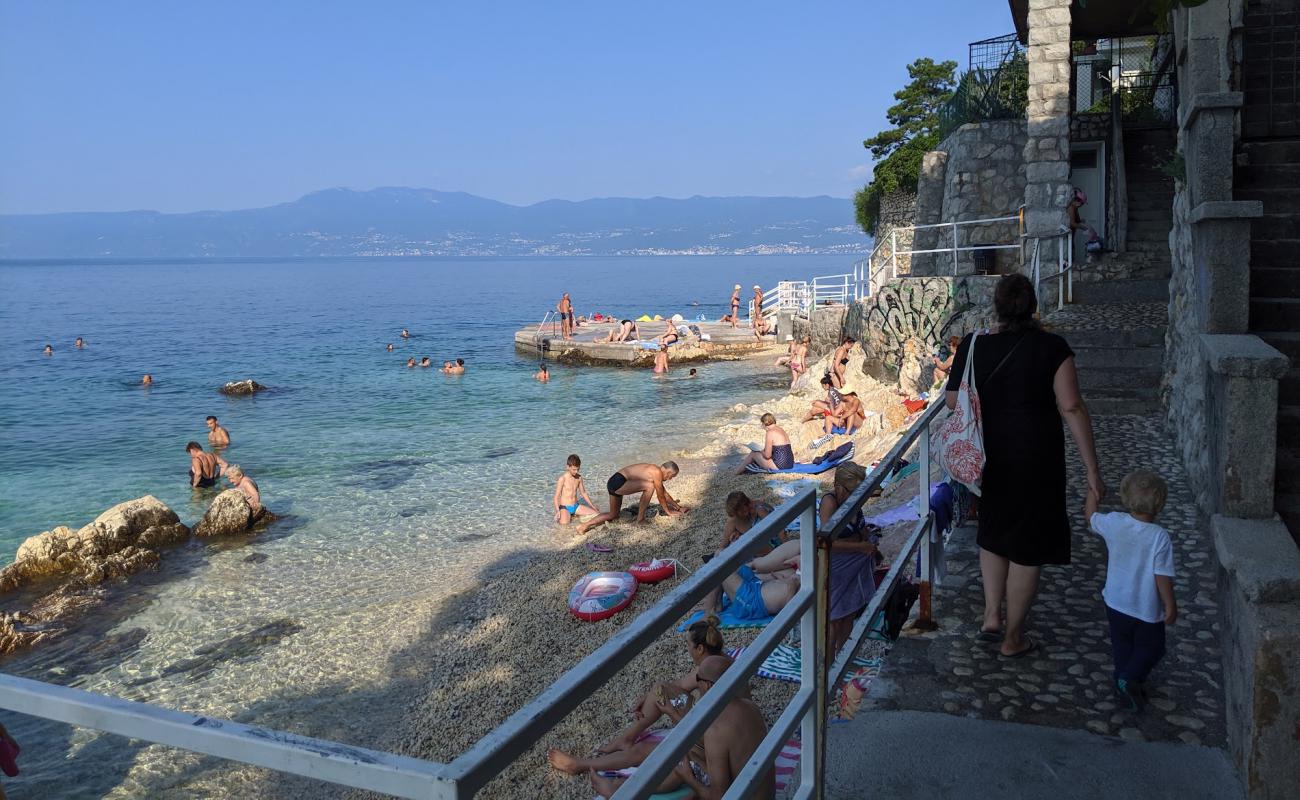 Foto af Srebrena Beach med grå fin sten overflade