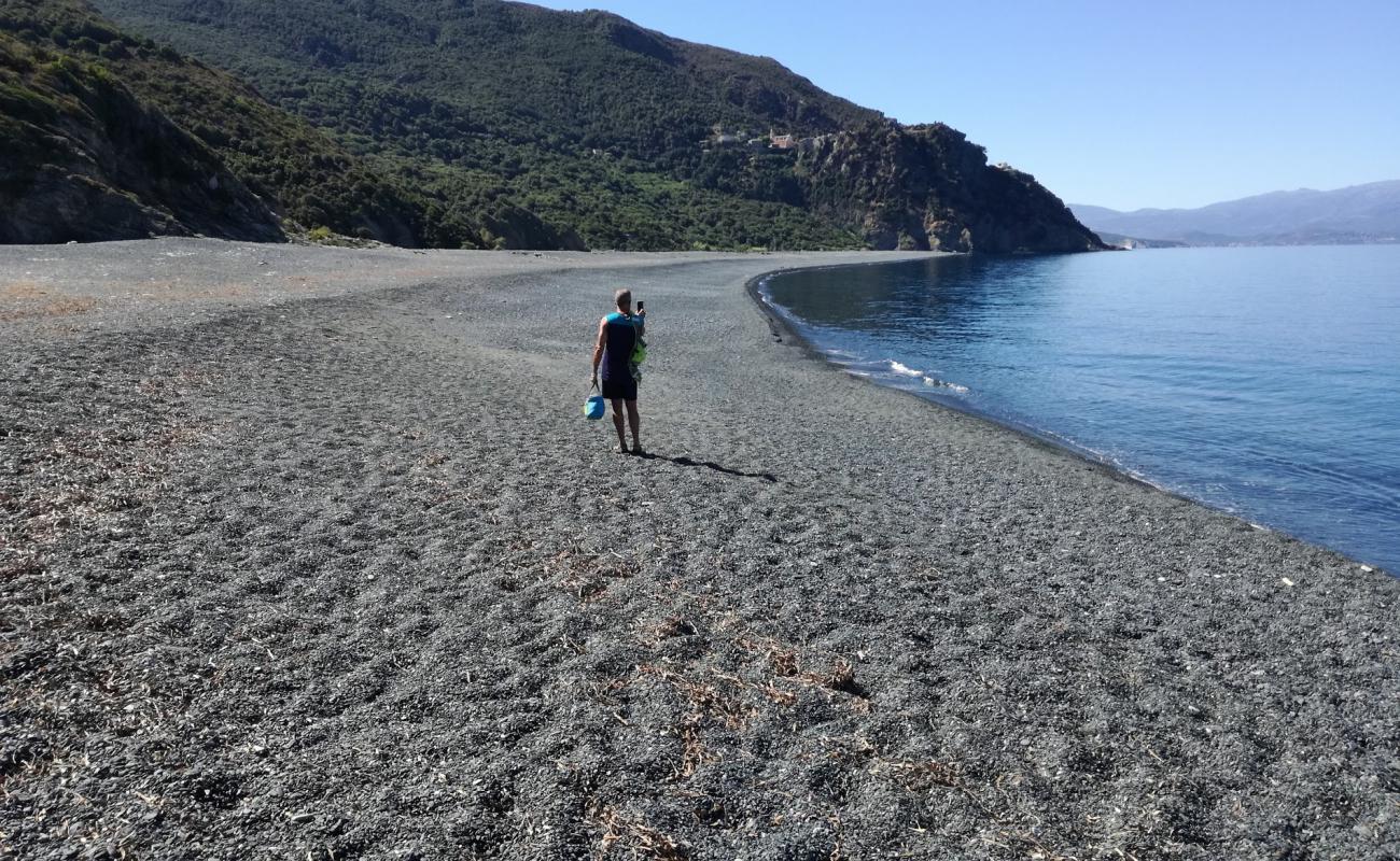 Foto af Nonza Strand med grå sten overflade