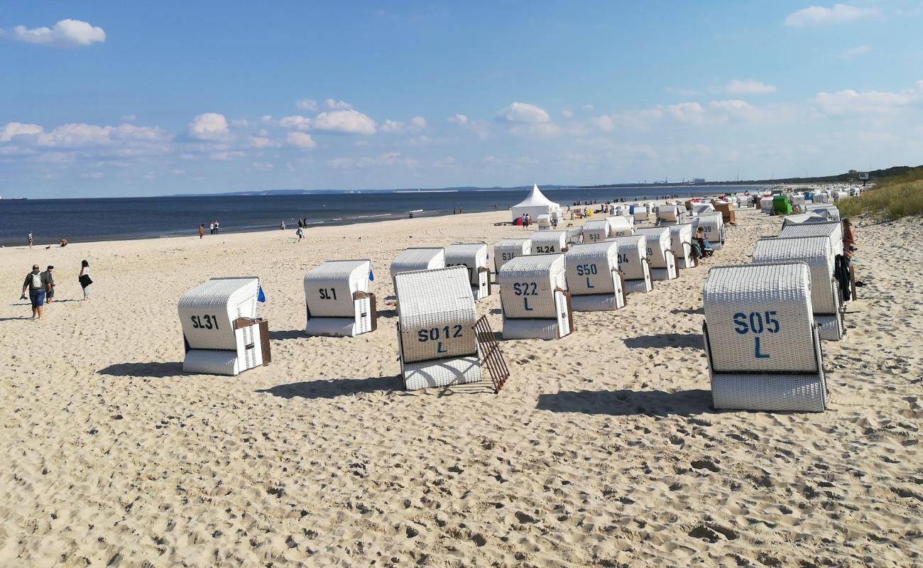 Foto af Strand Ahlbeck med lys sand overflade