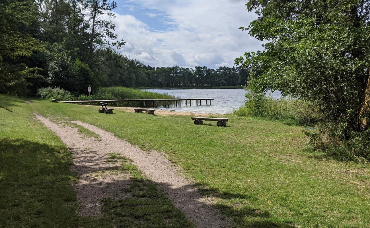 Foto af Badestelle Bergsee med lys sand overflade