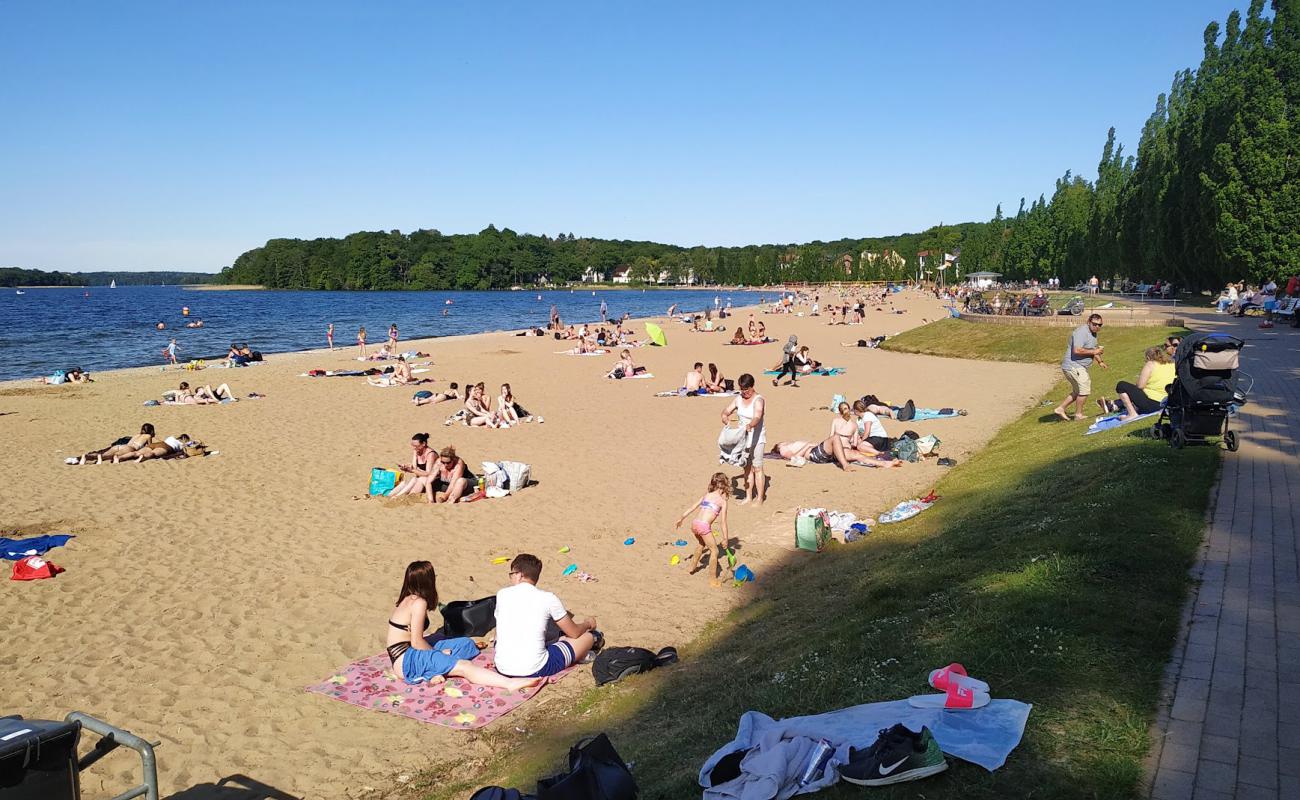 Foto af Zippendorfer strand med lys sand overflade