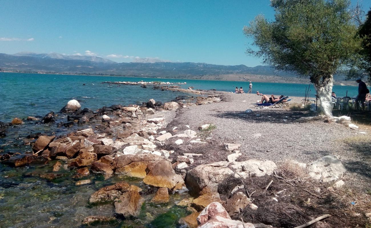 Foto af Katergaki beach med grå sten overflade