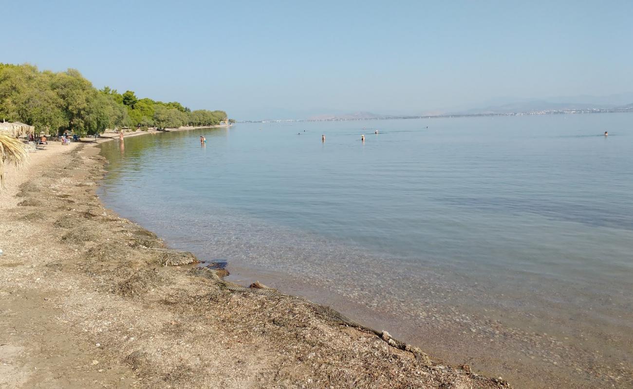 Foto af Plaka dilesi beach med sort sand og småsten overflade