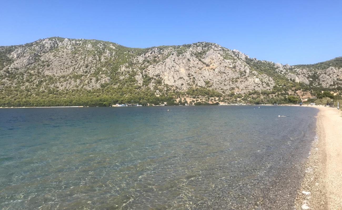 Foto af Niki's beach med brun fin sten overflade