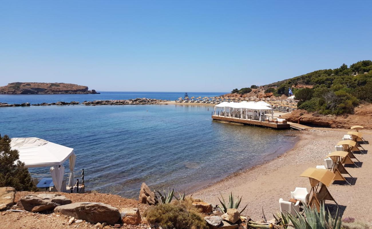 Foto af Cape Sounio med brunt sand overflade