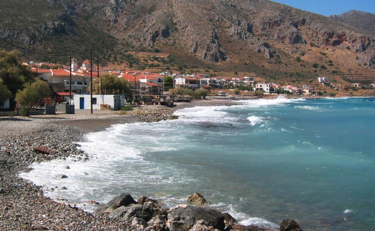 Foto af Monemvasia beach med grå sten overflade