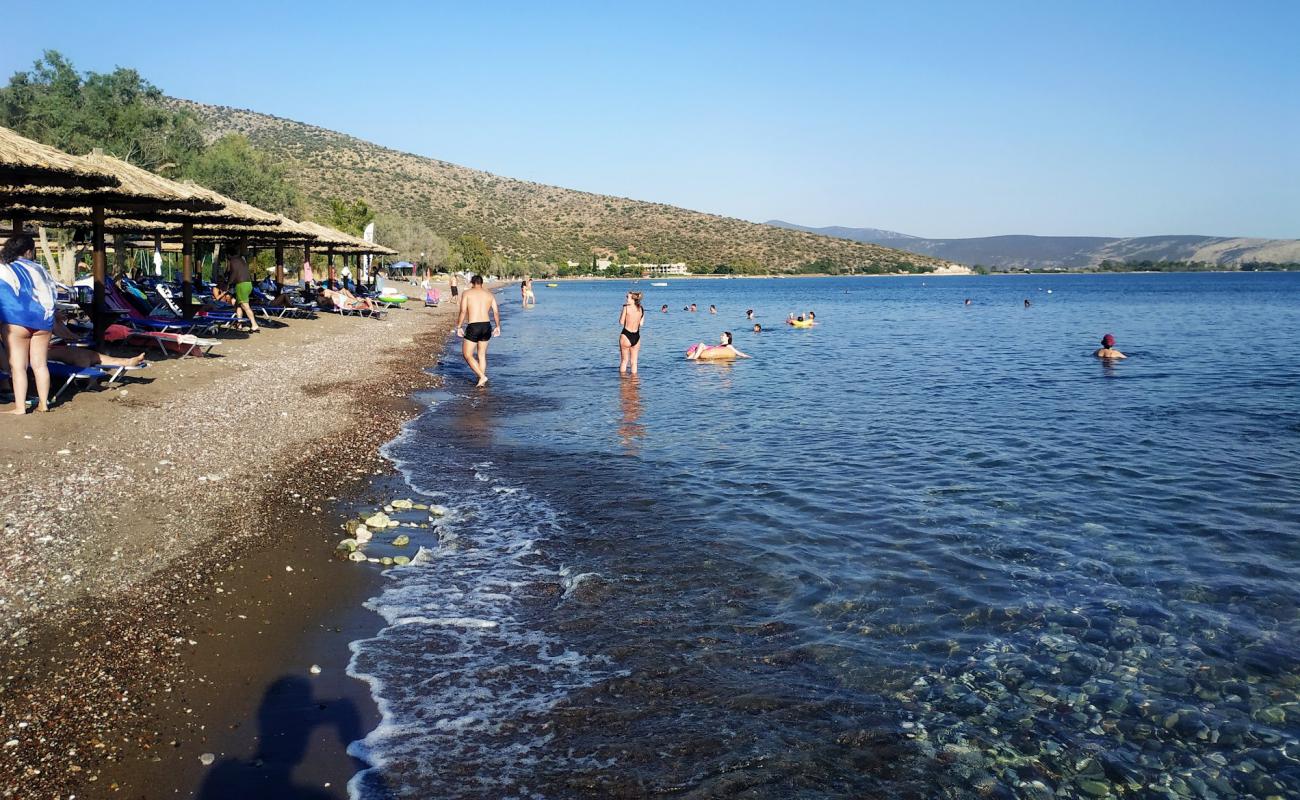 Foto af Paralia Kantias med sort sand og småsten overflade