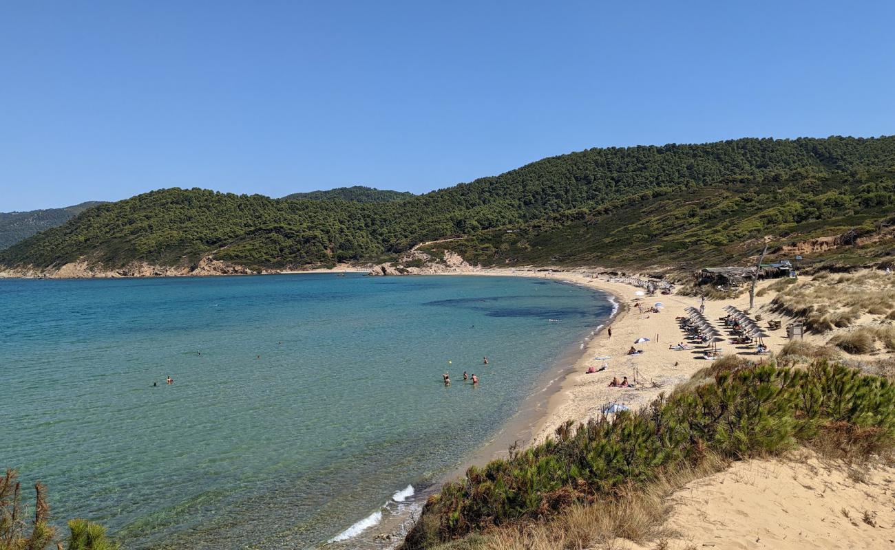 Foto af Elia beach med grå sand overflade