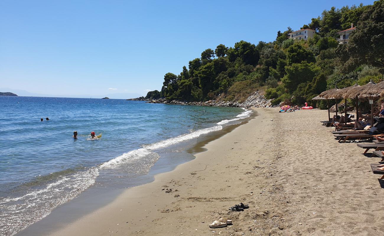 Foto af Paralia Vasilias med grå sand overflade