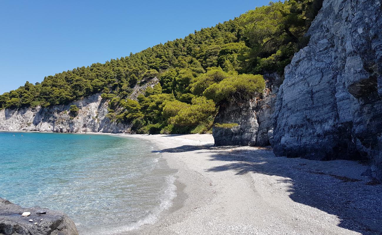 Foto af Skopelos beach med grå fin sten overflade