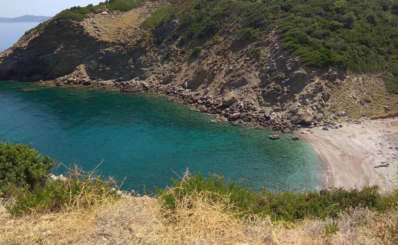 Foto af Paralia Vathias med gråt sand og sten overflade