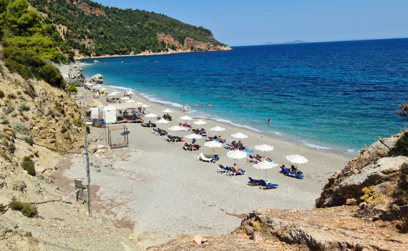 Foto af Velanio beach med grå fin sten overflade