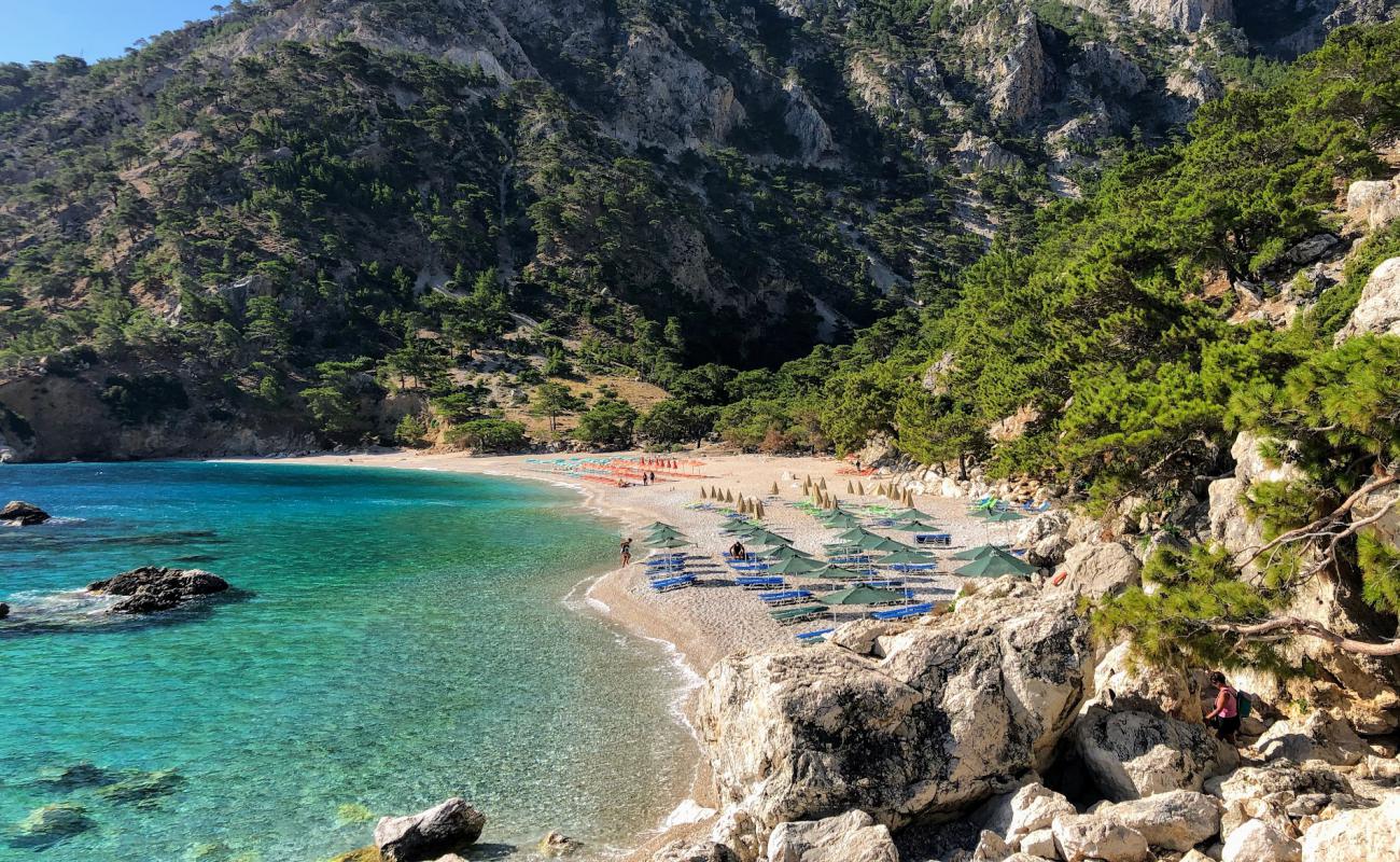 Foto af Apella Strand med let fin sten overflade