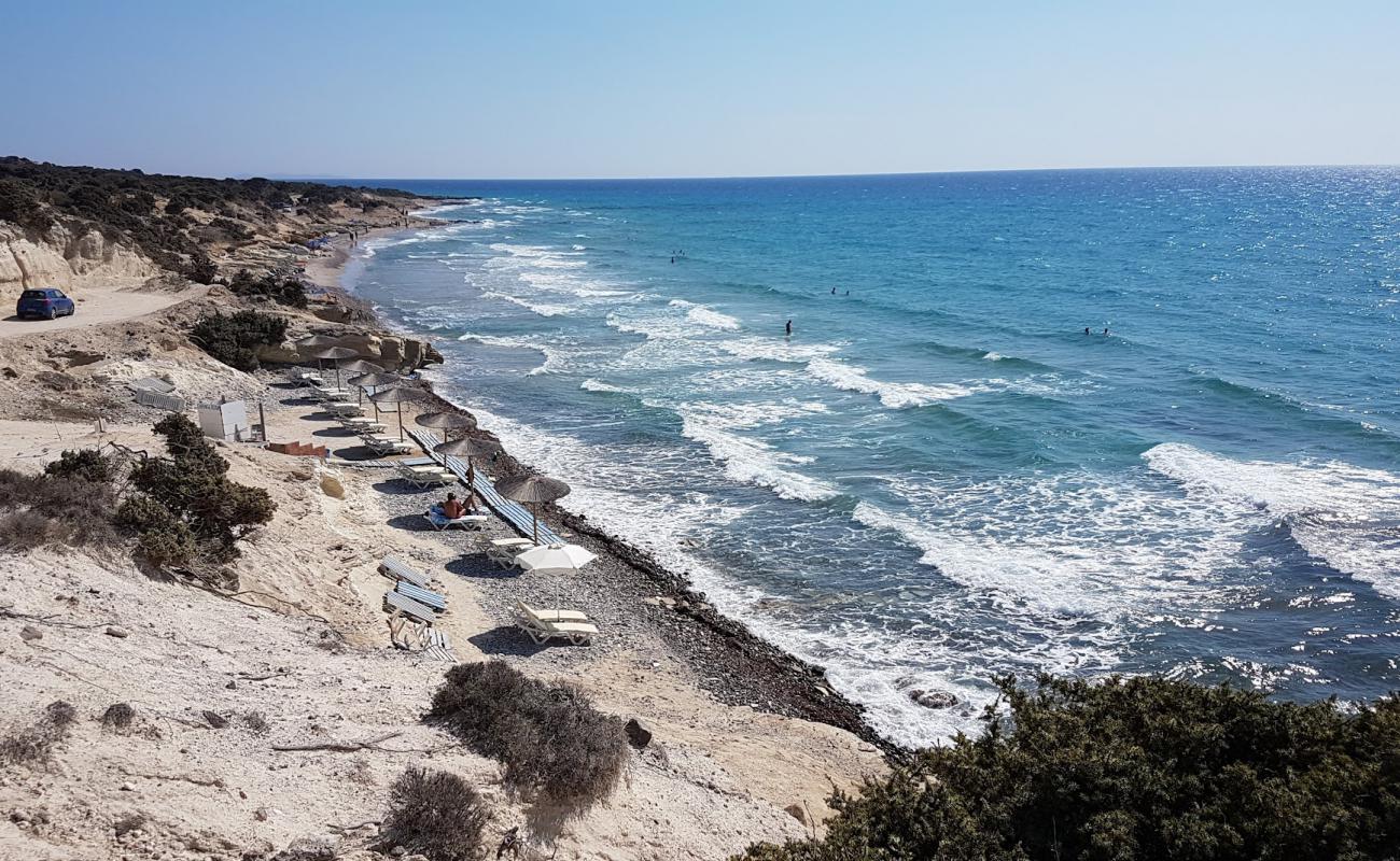 Foto af Agios Theologos beach med gråt sand og småsten overflade