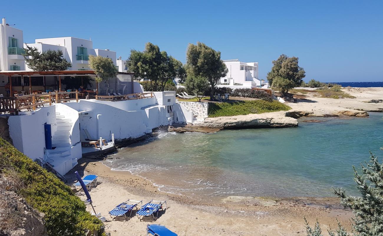 Foto af Pollonia beach med brunt sand overflade