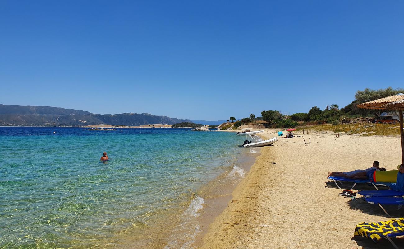 Foto af Megali Ammos Strand med lys sand overflade