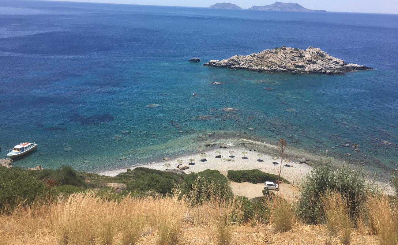 Foto af Prasonissi beach med grå sten overflade