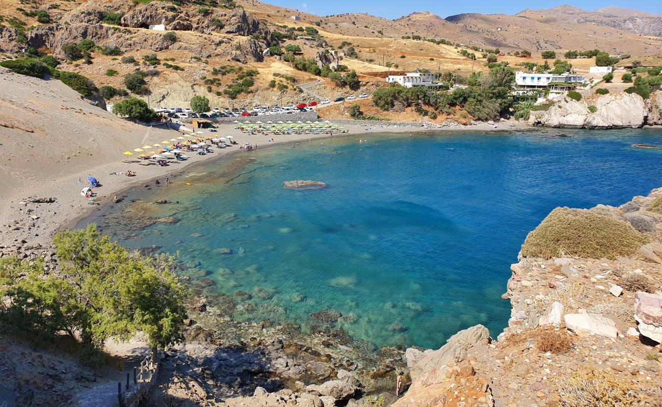 Foto af Agios Pavlos beach med grå sten overflade