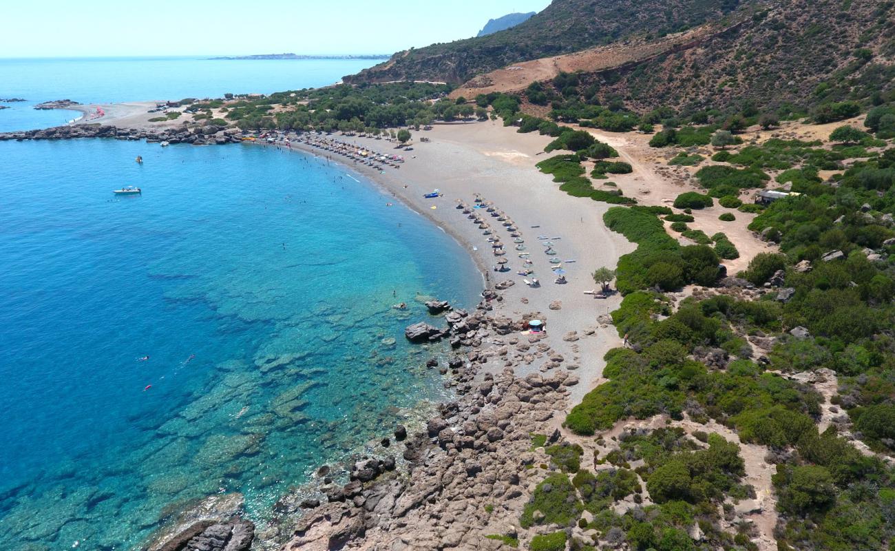 Foto af Ammoudia beach med grå fin sten overflade