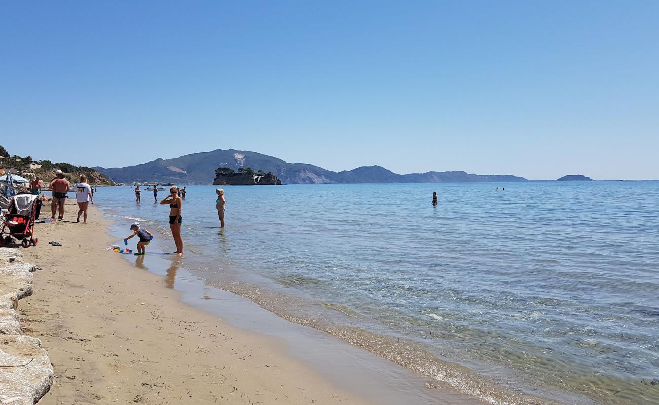 Foto af Agios Sostis beach med lys sand overflade