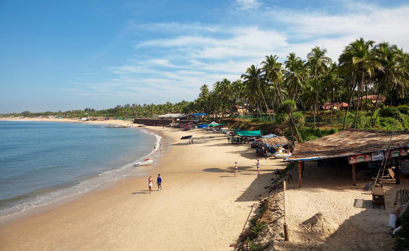 Foto af Anjuna Strand med lys sand overflade