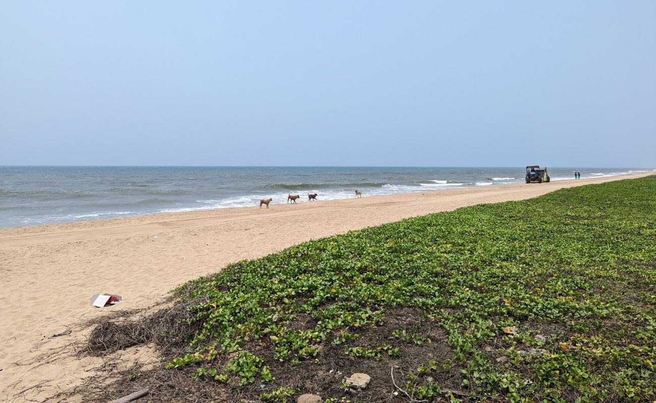 Foto af Panaiyur Beach ECR med lys sand overflade