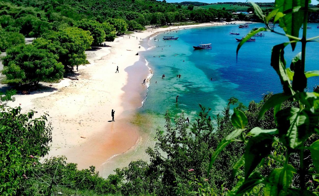 Foto af Pink Beach Lombok med lyserødt sand overflade