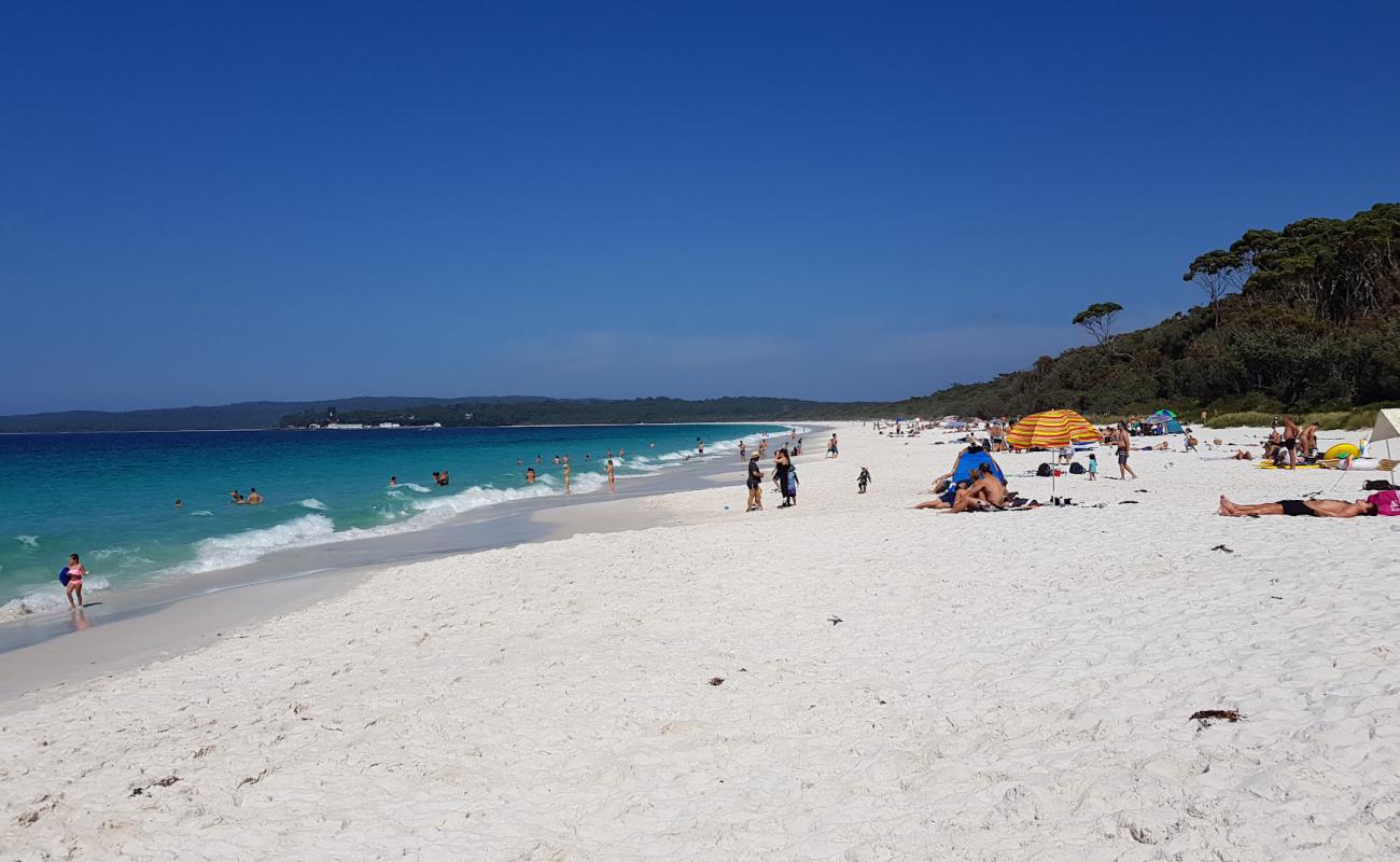 Foto af Hyams Beach med hvidt fint sand overflade