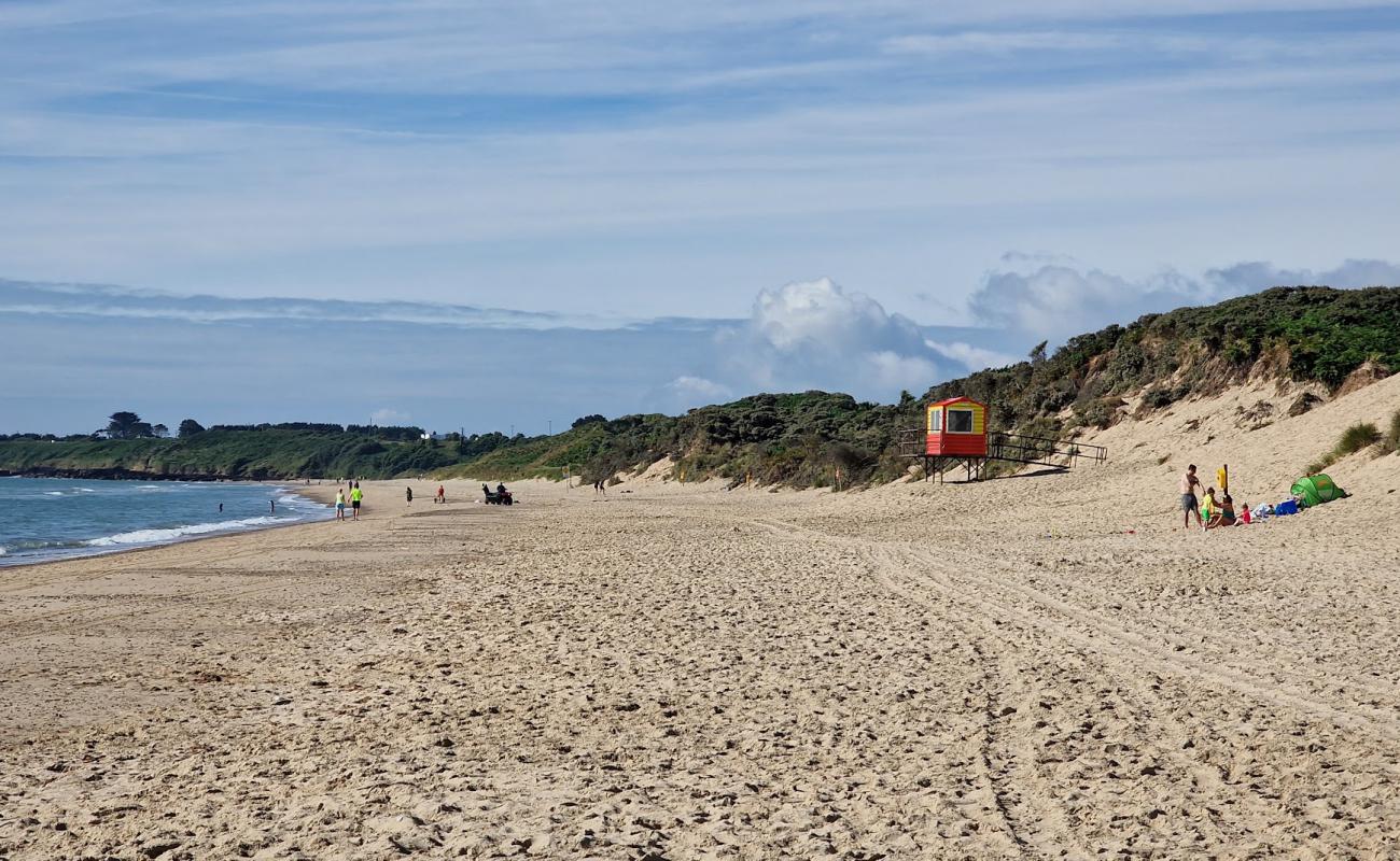 Foto af Brittas Bay Beach med lys sand overflade