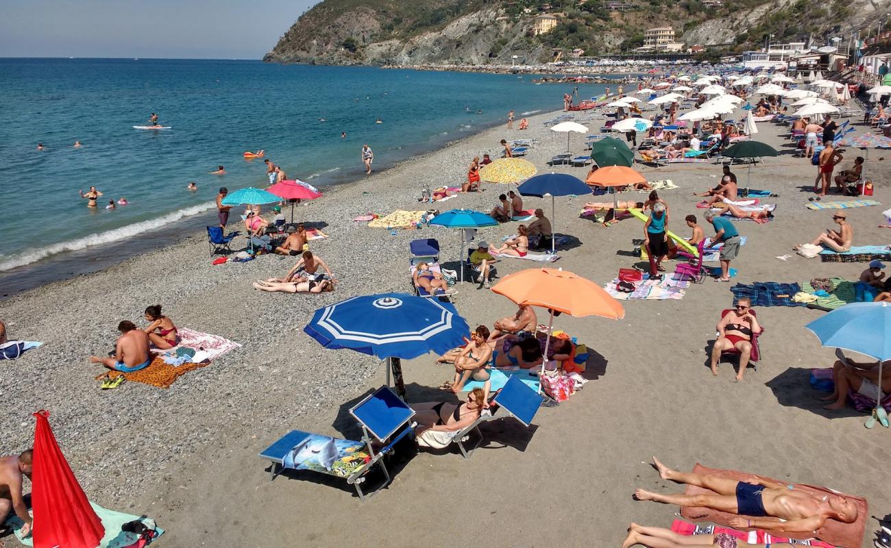 Foto af Levanto Strand med brun fin sten overflade