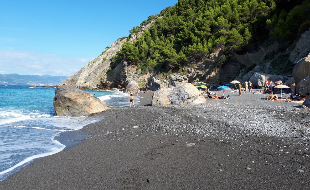 Foto af Puntacorvo beach med sort sand og småsten overflade