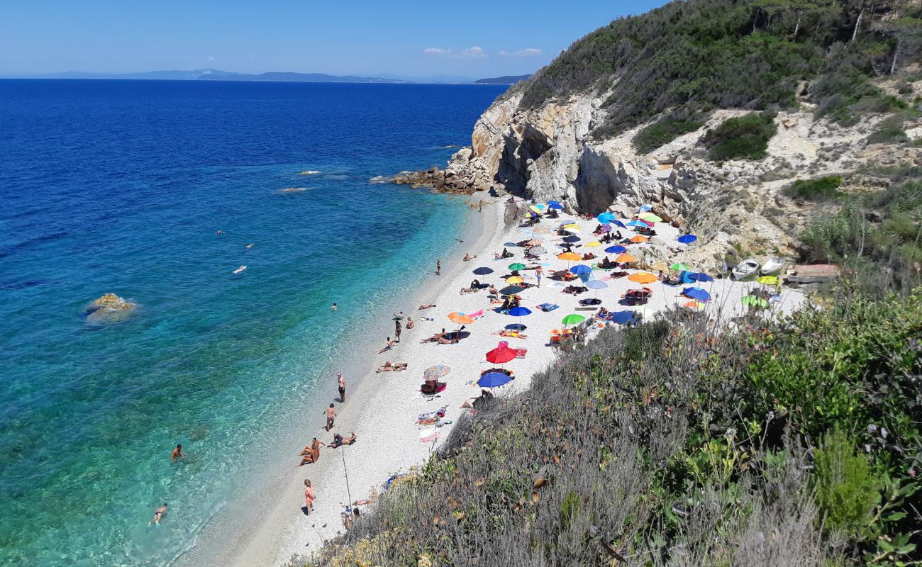 Foto af Spiaggia La Sorgente med hvid fin sten overflade