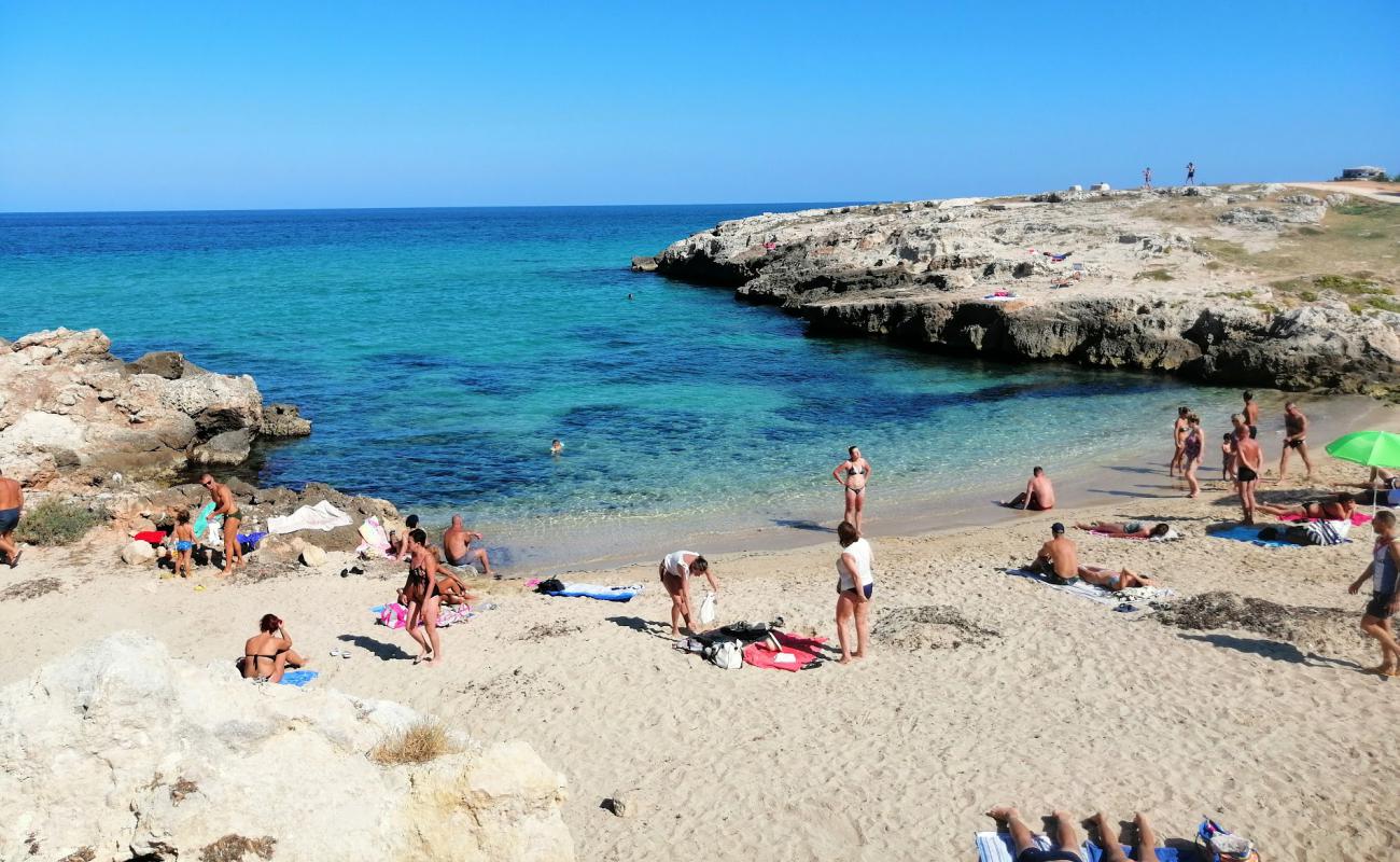 Foto af Cala Porto Bianco beach med grå sand overflade