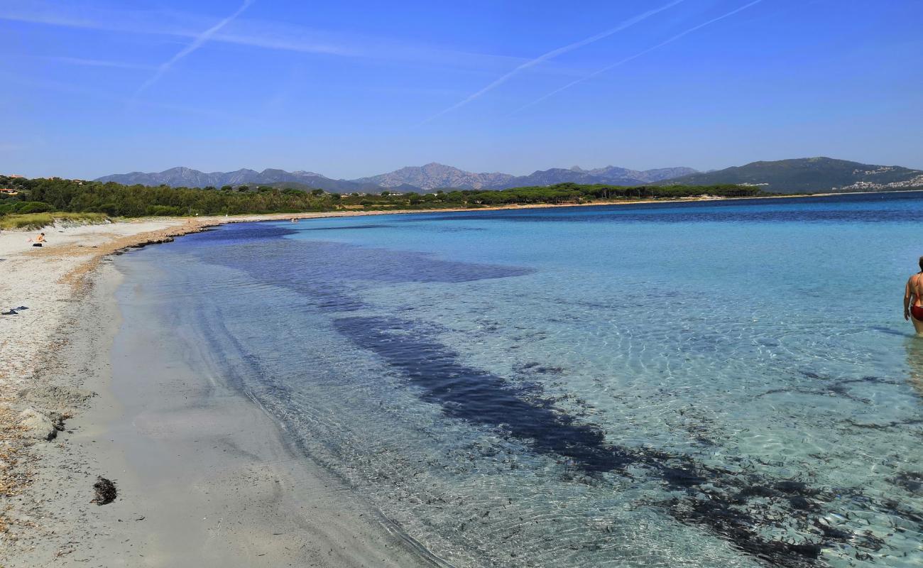 Foto af Spiaggia di Porto Ainu med lys sand overflade