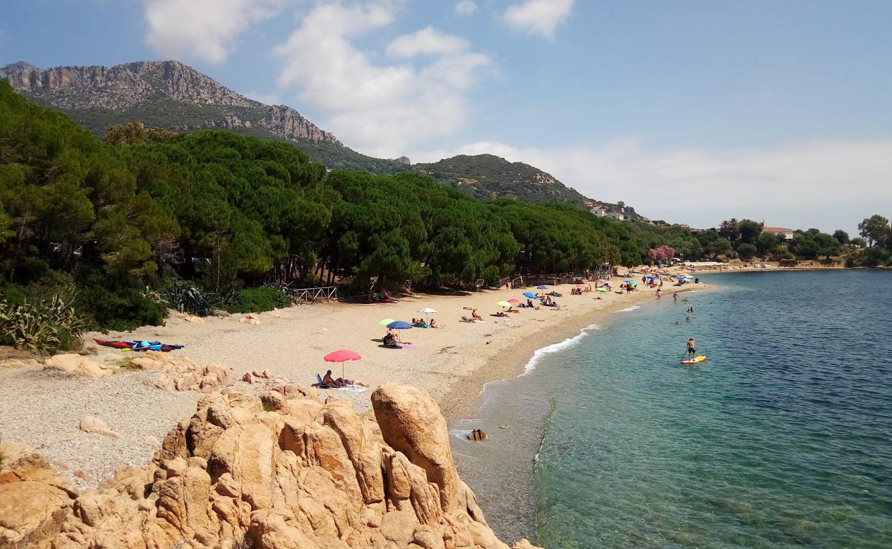 Foto af Stranden Santa Maria Navarrese med let sten overflade