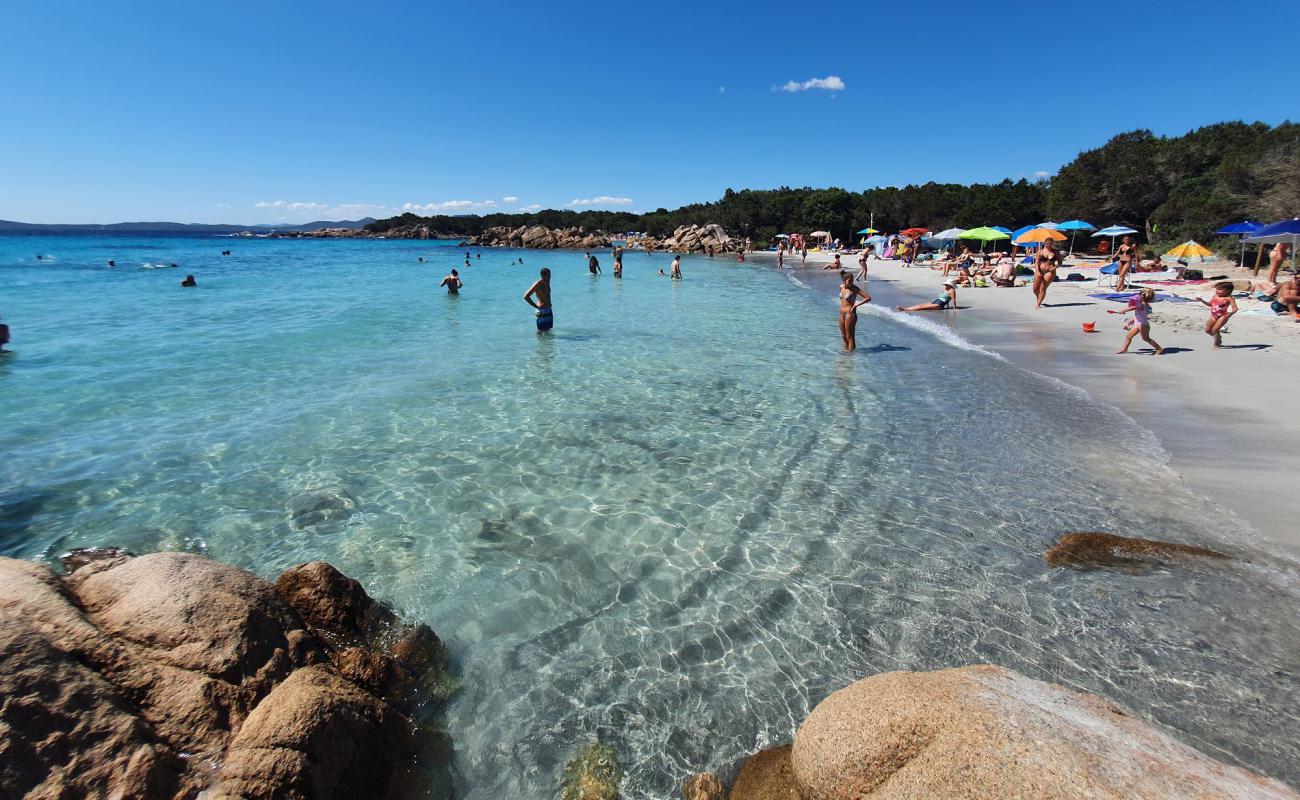 Foto af Capriccioli Strand (Øst) med lys fint sand overflade