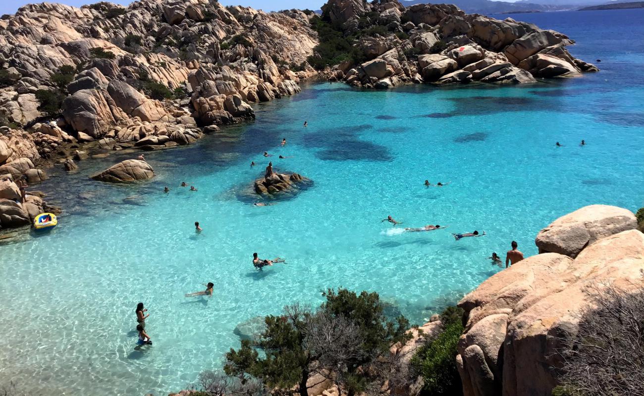 Foto af Cala Coticcio beach med hvidt sand overflade