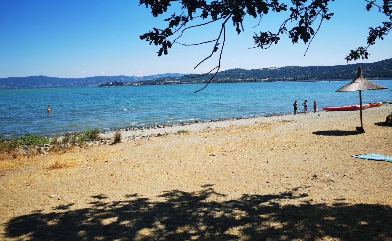 Foto af Spiaggia dell Isola Polvese med lys sand overflade