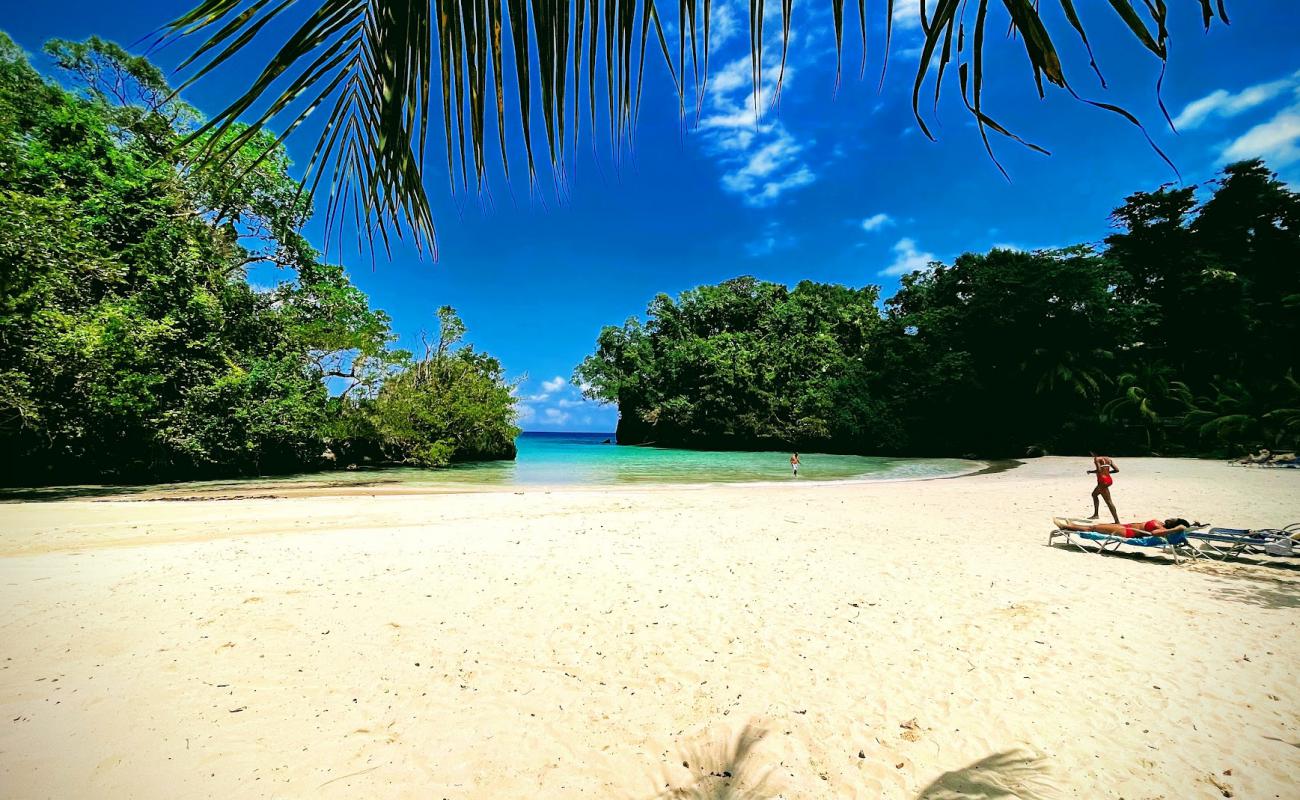 Foto af Franskmandens Bugt Strand med lys fint sand overflade