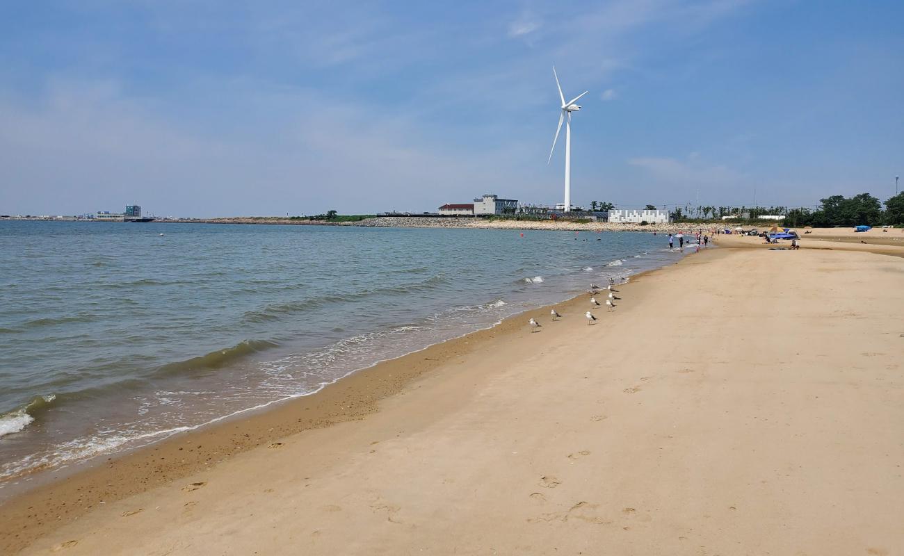 Foto af Daebuduk Beach med lys sand overflade