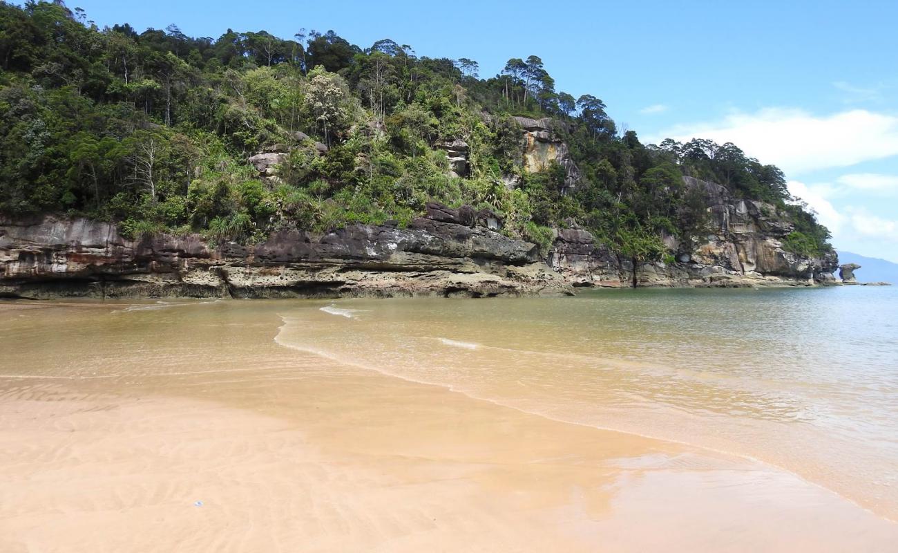 Foto af Telok Pandan Kecil med lys fint sand overflade