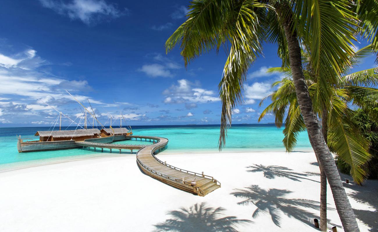 Foto af Milaidhoo Island Strand med hvidt fint sand overflade