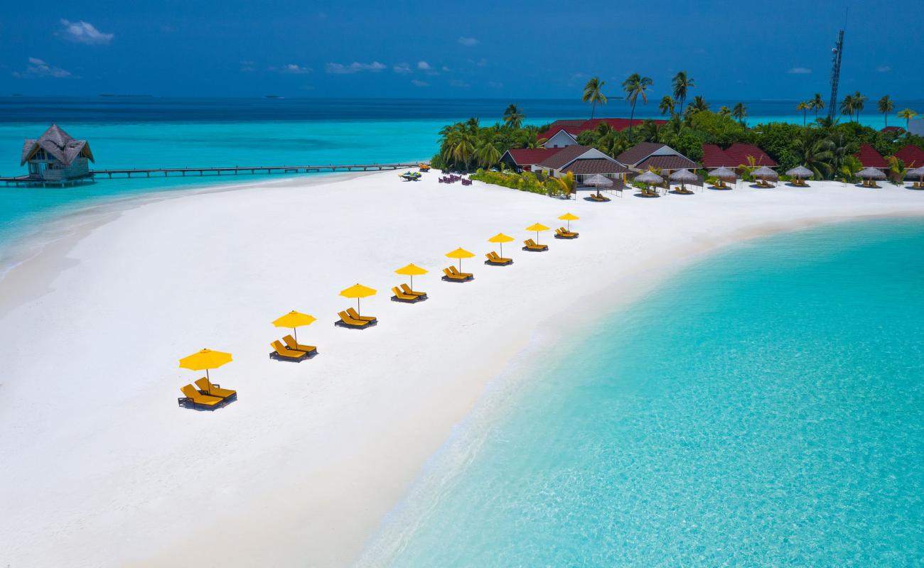 Foto af Dhigufaru Island Strand med hvidt fint sand overflade